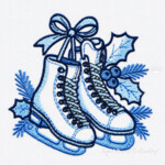Winter Miniatures in Blue — Set of 8 Machine Embroidery Designs, 3 Sizes