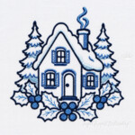 Winter Miniatures in Blue — Set of 8 Machine Embroidery Designs, 3 Sizes