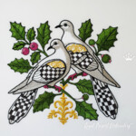 Checkered Two Turtle Doves set large - 4 sizes