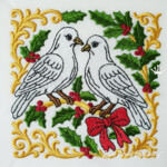 Two Christmas Turtle Doves - 3 sizes