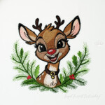 Noelle the Christmas Reindeer portrait - 4 sizes