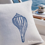 Bluework Whelk Seashell Machine Embroidery Design - 3 Sizes