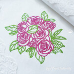 Outline roses bouquet colored - 4 sizes