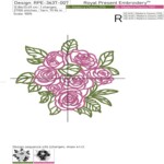 Outline roses bouquet colored - 4 sizes