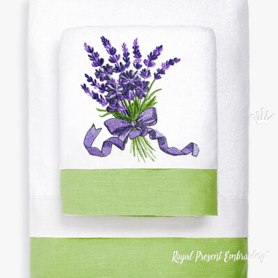 Bouquet d'angle Lavande avec noeud - 4 tailles