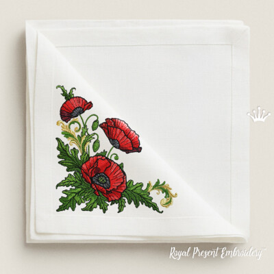 Coin avec coquelicots baroque - 4 tailles