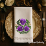 Round Baroque ornament with pansies - 3 sizes