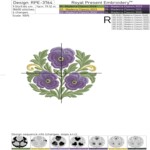 Round Baroque ornament with pansies - 3 sizes