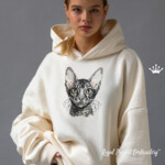 Cornish Rex Portrait Cat Large - 4 sizes