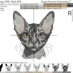 Cornish Rex Portrait Cat Large - 4 sizes