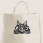 Maine Coon Cat Portrait Medium - 4 sizes
