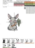 Cute bunny with carrot design - 3 sizes