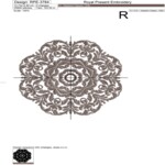 Motif de broderie à la machine « Médaillon rond damassé » - 5 tailles