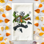 Dancing Skeleton in a scarf - 4 sizes