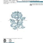 Deep Blue Baroque Flower small - 4 sizes