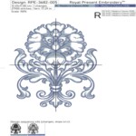 Flower Baroque Deep Blue - 4 sizes