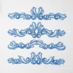 Deep Blue Baroque Borders Set - 4 sizes
