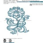 Deep Blue Baroque Flower - 4 sizes