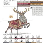 Christmas Deer in Red Robe - 4 sizes