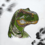 Dinosaur Tyrannosaurus Rex portrait - 4 sizes