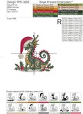 Dragon in Santa's hat - 4 sizes