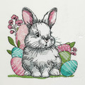Easter Bunny in the meadow for a corner - 4 sizes