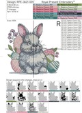Easter Bunny in the meadow for a corner - 4 sizes
