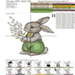 Easter Bunny with a bouquet of willow medium - 4 sizes