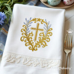 Croix chrétienne avec décor doré - 4 tailles