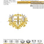 Croix chrétienne avec décor doré - 4 tailles