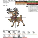 Cartoon Christmas deer's - 4 sizes