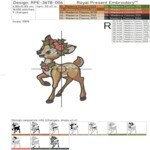 Cartoon Christmas deer's - 4 sizes