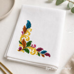 Baroque Leaves for Napkins and Table Linens - 4 sizes