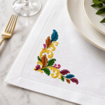Baroque Leaves for Napkins and Table Linens - 4 sizes