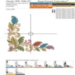 Baroque Leaves for Napkins and Table Linens - 4 sizes