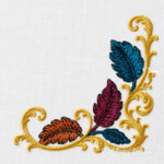 Corner Baroque with Colorful Leaves for Home Textile - 4 sizes