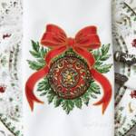 Baroque ball with bow and greenery - 4 sizes