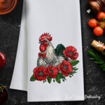 Gallant rooster among poppies - 4 sizes