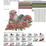 Gallant rooster among poppies - 4 sizes