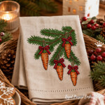 Christmas Bunny and Carrot Ornaments Embroidery Designs Set - 4 Sizes