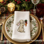 Christmas Bunny and Carrot Ornaments Embroidery Designs Set - 4 Sizes