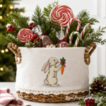 Christmas Bunny and Carrot Ornaments Embroidery Designs Set - 4 Sizes
