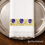 Golden Baroque Border with Pansies - 4 sizes