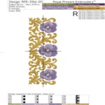 Golden Baroque Border with Pansies - 4 sizes