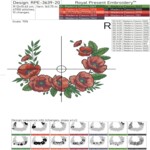 Floral wreath with poppies large - 4 sizes