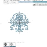 Flower Baroque Deep Blue small - 4 sizes