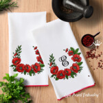 Floral wreath with poppies medium - 4 sizes