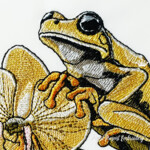 Yellow Frog Among Orchid small - 3 sizes