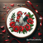Majestic rooster in poppies - 4 sizes