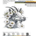 Goat in daisies set mega - 4 sizes